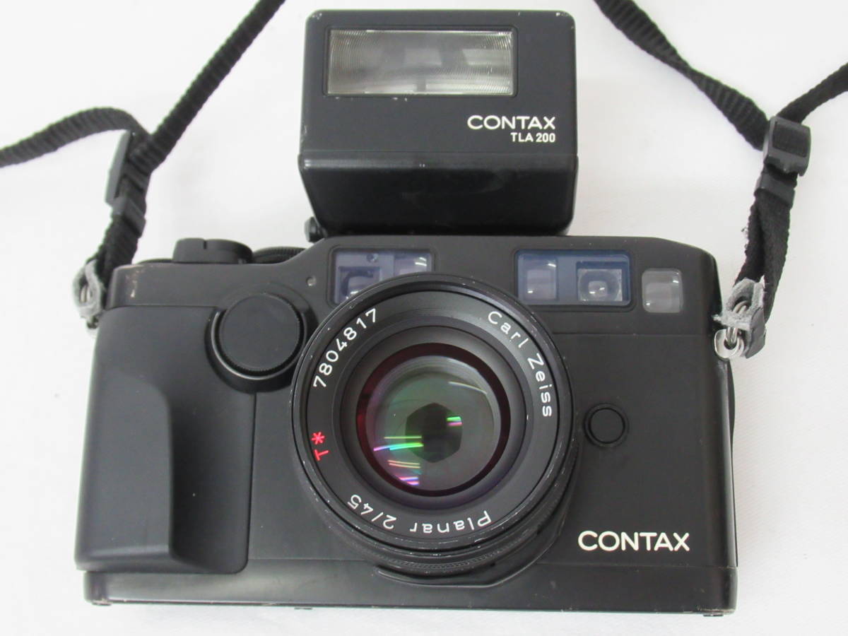 コンタックス　CONTAX G2 フィルムカメラ フラッシュセット contax g2 black Carl Zeiss Planar F2 45mm T* TLA200 セット