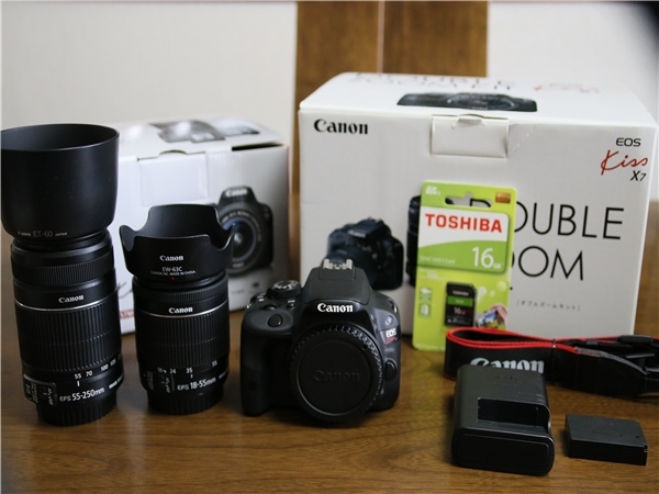ほぼ Canon EOS kiss X7 ダブルズームキット シャッター回数 3597回