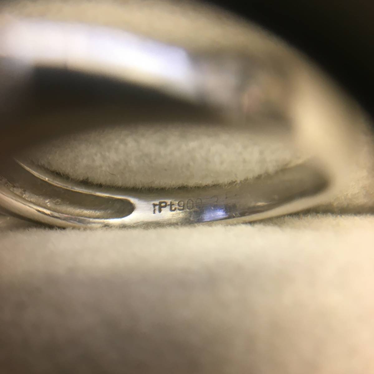 美品 Pt900 大粒サファイア ダイヤモンド リング S3.5ct D0.58ct 刻印 