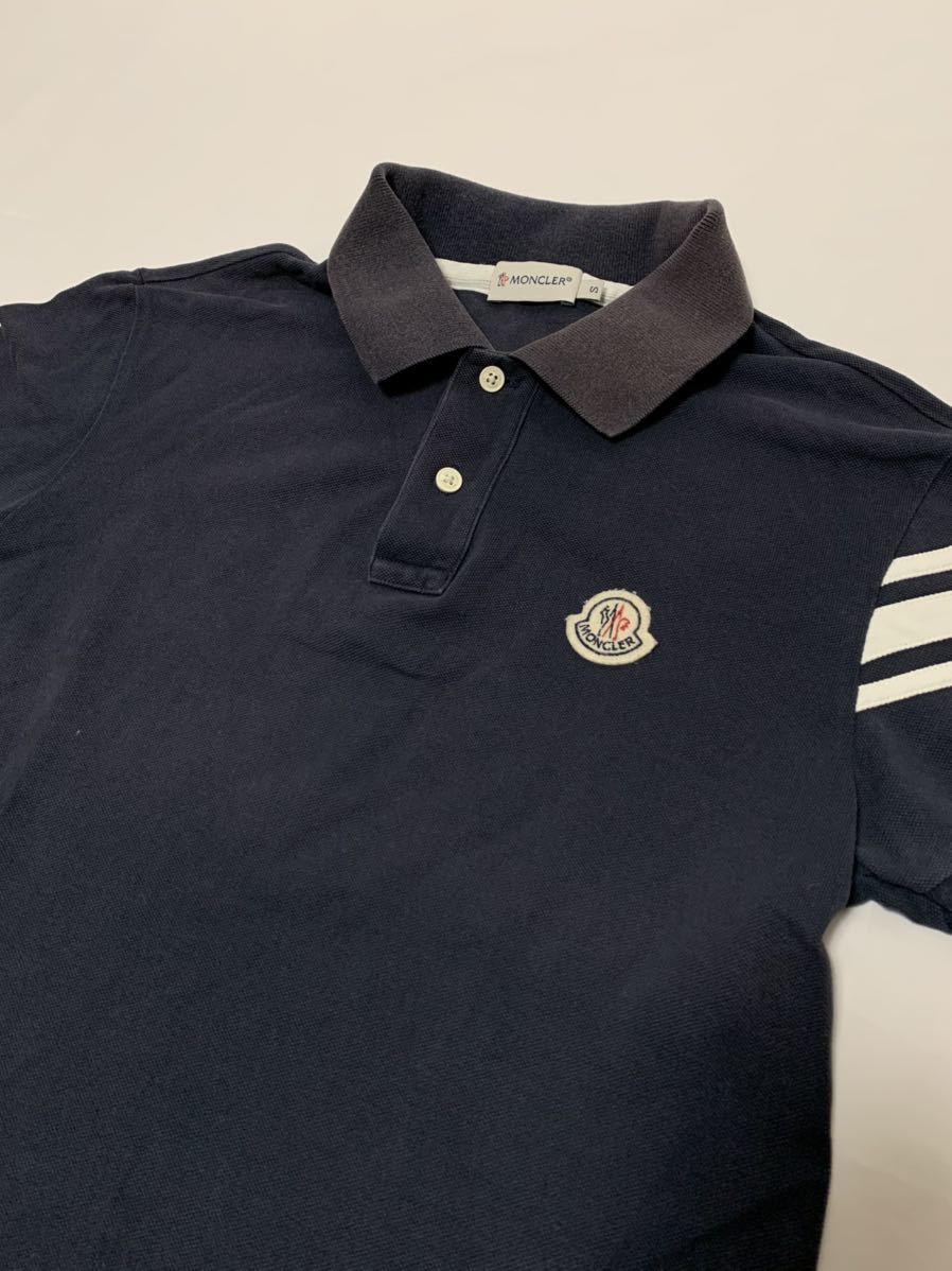 MONCLER モンクレー モンクレール ポロシャツ 半袖 ワッペン ネイビー S ロゴ