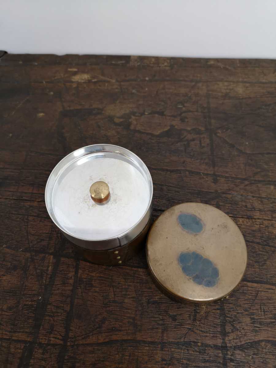 玉川堂 鎚起銅器 共箱 茶筒 煎茶道具 亀甲文 茶道具 紫金色 I-