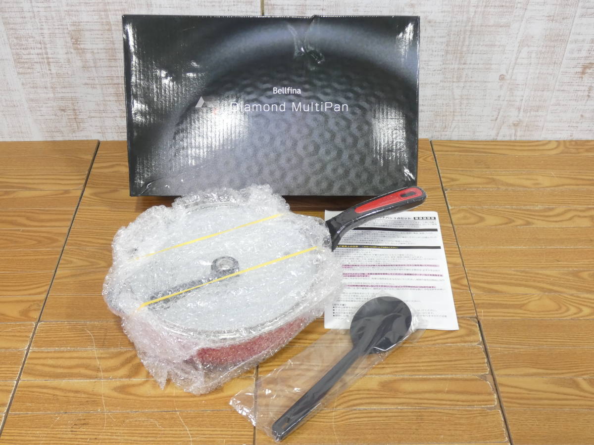大人気，大得価 Bellfina ベルフィーナ ダイヤモンドマルチパン 3点セット 25cm IH対応 マルチパン ガラス蓋 スプーンターナー ＠100 8372-④(セット)｜売買されたオークション情報、yahooの商品情報をアーカイブ公 セット