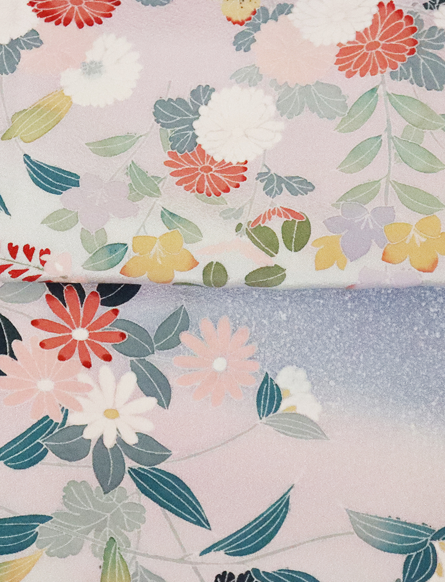 訪問着 正絹 美品 黄緑 菊 花柄 抹茶 白 0 | kimono 型