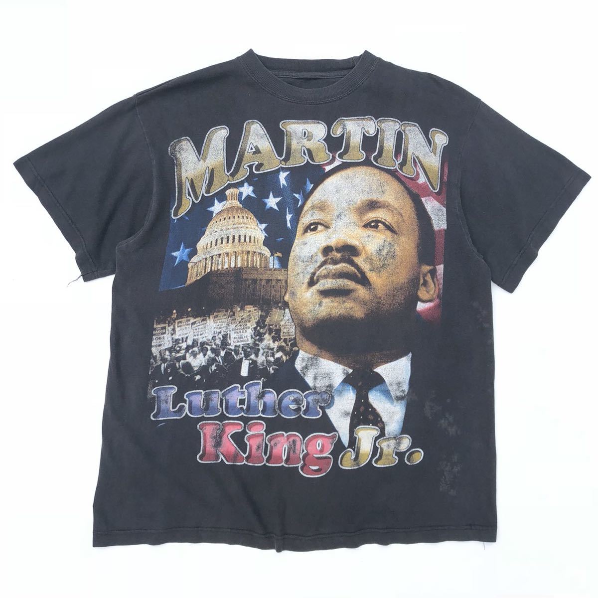 □超激レア□90s MARTIN LUTHER KING JR 黒人 偉人 Tシャツ L キング 