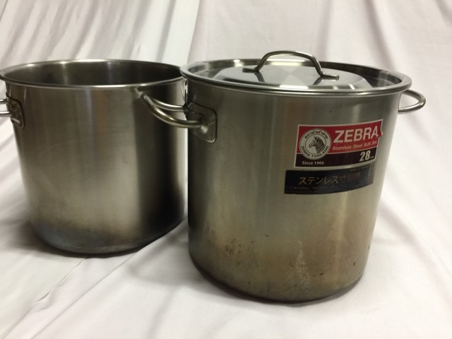 ◇厨房器具◇寸胴鍋 安心ブランド2組【《ZEBRA》 ステンレス 寸胴鍋 蓋 