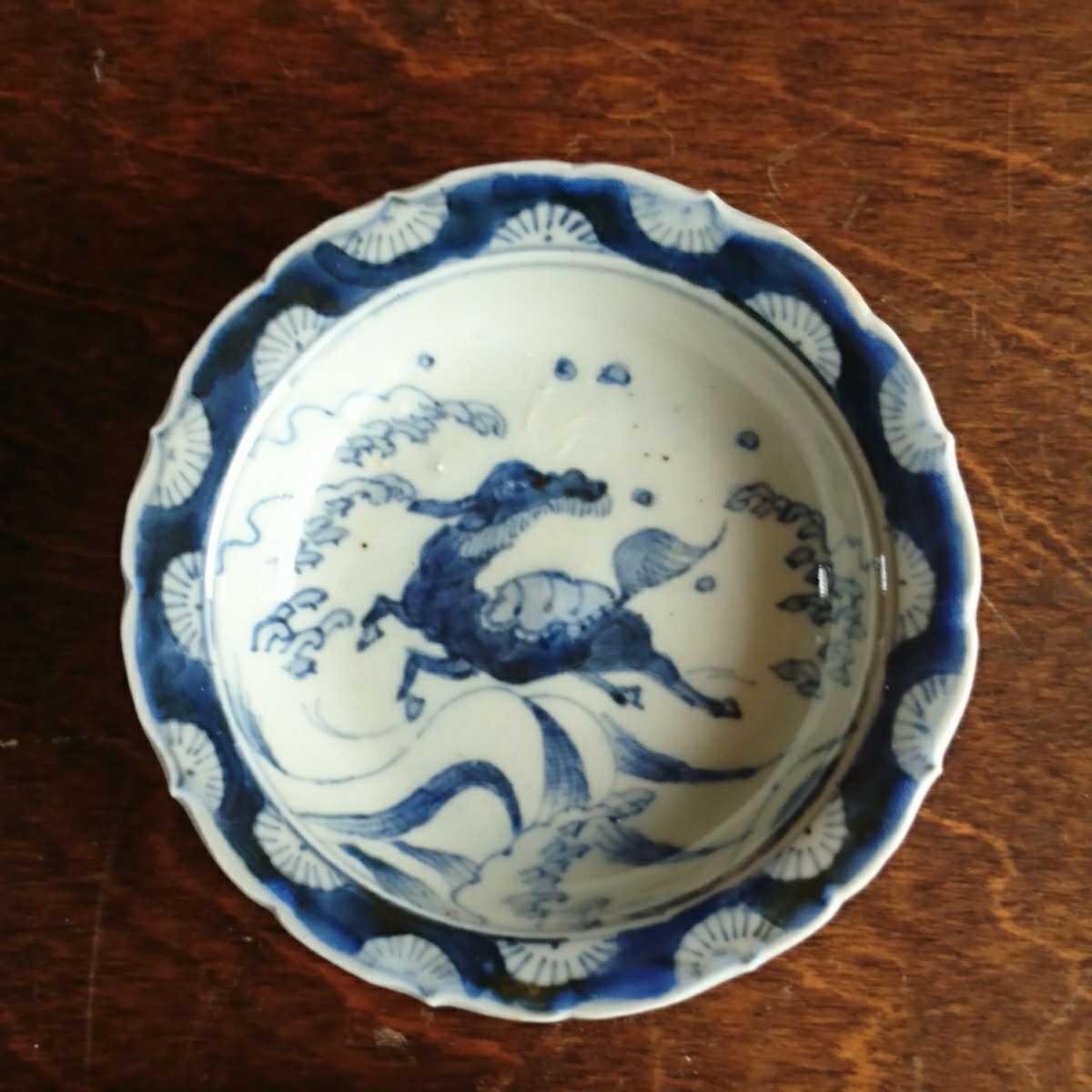 中国清時代お皿2点まとめ 豆皿 中国 4枚 ② 馬 清朝 小皿 寿文 赤絵 清 中国清朝5枚