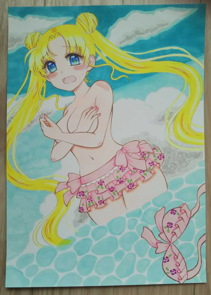 手描きイラスト 美少女戦士セーラームーン B5 セーラームーン ルナ 同人イラスト 月野うさぎ 水彩 水彩紙 63 Off セーラームーン