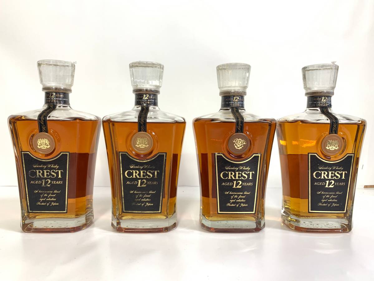 1円~ 未開栓 古酒/洋酒 サントリー ウイスキー クレスト 12年 SUNTORY WHISKY CREST 700ml 4本セット