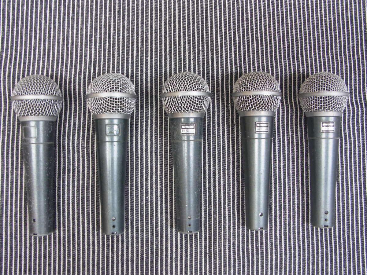 SHURE シュアー / BETA58A ダイナミックマイク 5本セット ジャンク品 SHURE シュアー / BETA58A ダイナミックマイク 5本セット ジャンク品