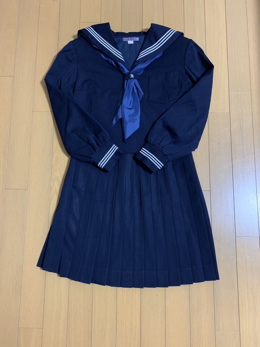 コスプレ衣装　青紺セーラー服　冬服上下　合服上下セット　可愛い セーラー服 制服 - 冬服 上下セット 3点セット ハロウィン セーラー服