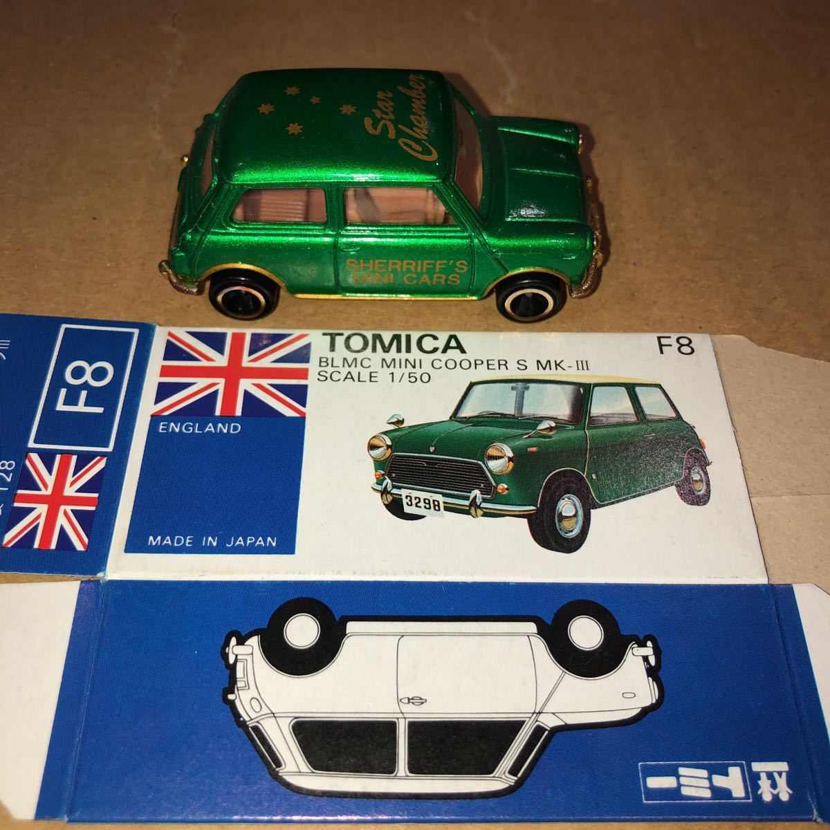 中古美品 トミカ 青箱 外国車シリーズ F8 BLMC ミニクーパーS マークⅢ