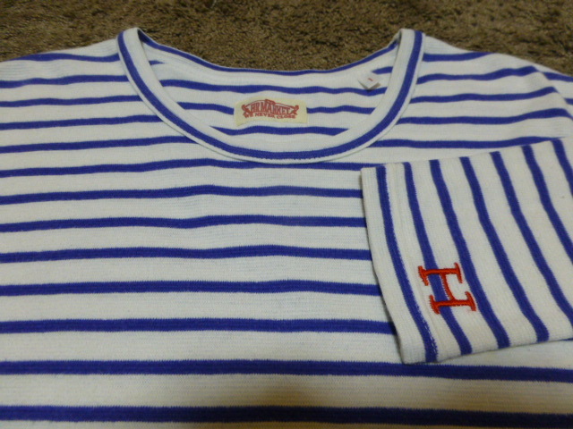 Hr ハリウッドランチマーケット Hマーク長袖丸首ストレッチフライスカットソー白青1 トップス 売買されたオークション情報 Yahooの商品情報をアーカイブ公開 オークファン Aucfan Com