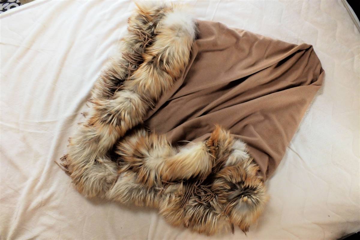 型番 FENDI 毛皮コート カシミヤ100% フォクスファー 42 バイカラー