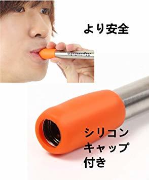 新品★オレンジネックストラップ 80㎝ Alpinista 伸縮式 火吹き棒 ふいご 吹き口保護キャップ付き 全長80cm 反射_2