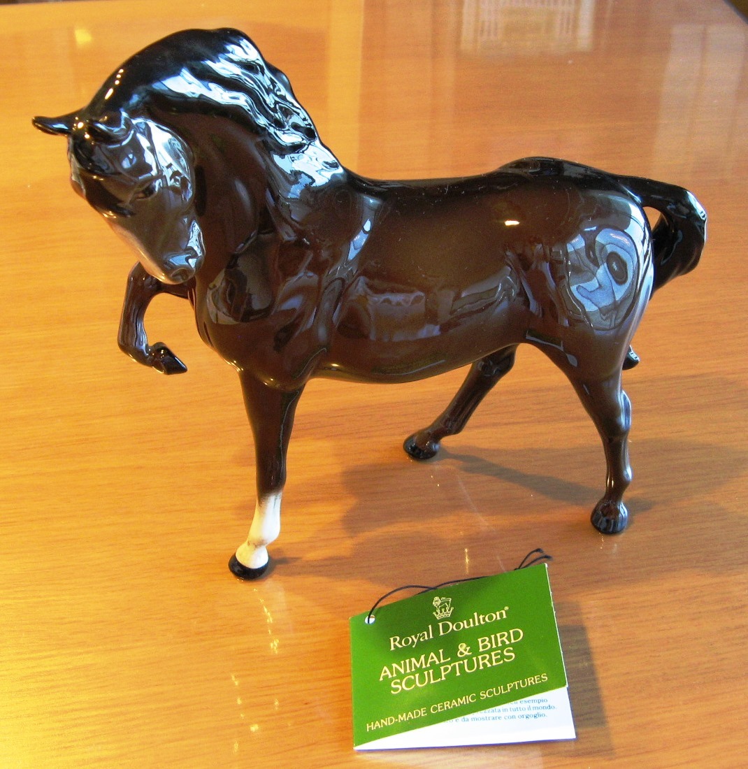ロイヤルドルトン 置物 馬 Royal Black Beauty ＆ Foal 希少品ロイヤル