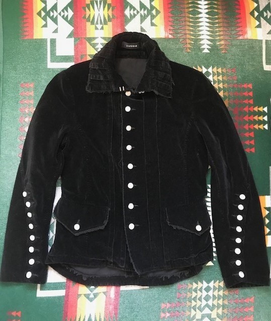 zucca ベロア ジャケット ブラック スタンドカラー レディース M zucca ベロア ジャケット ブラック スタンドカラー レディース M