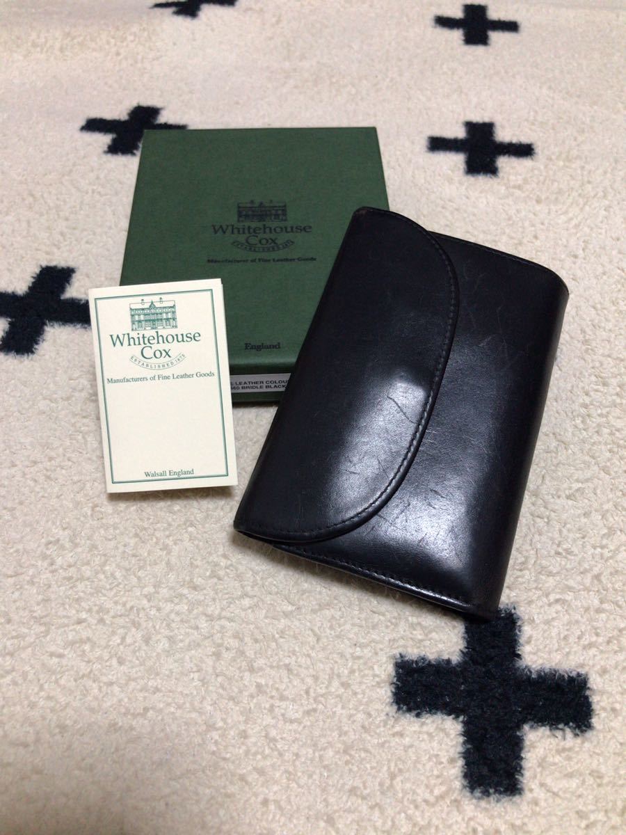 Whitehouse Cox ブラック三つ折り財布　ブライドルレザー(箱無し) Whitehouse Cox ブラック三つ折り財布 ブライドルレザー(箱無し