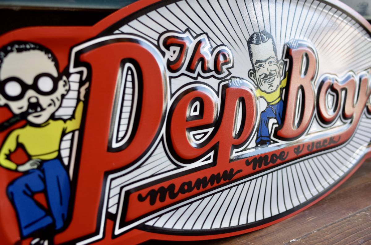 看板 サインプレート Pep BOYS ペップボーイズ EMBOSS インテリア雑貨 