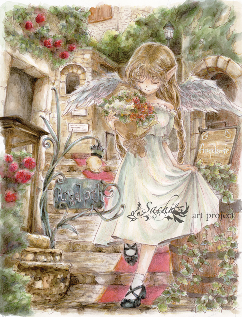手書き アナログ イラスト 『風の通り道』 A4サイズ オリジナル 創作