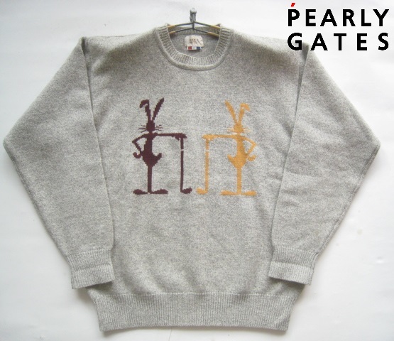 全国無料，新作登場 高級 パーリーゲイツ PEARLY GATES ラビット＆ロゴ織り柄ウールニットセーター M グレー(セーター)｜売買されたオークション情報、yahooの商品情報をアーカイブ公開 - オークファン セーター
