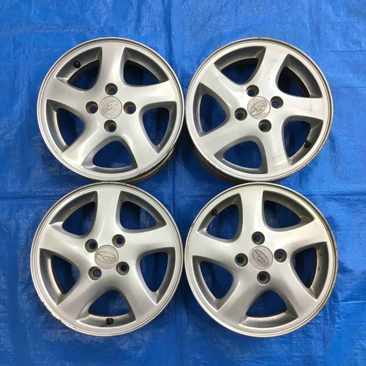 中古2本】スバル SUBARU 純正 スチールホイール 14インチ 4.5J +45 4H