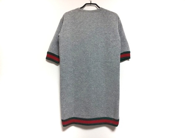 グッチ GUCCI サイズ12 L グレー×グリーン×マルチ レディース リボン 
