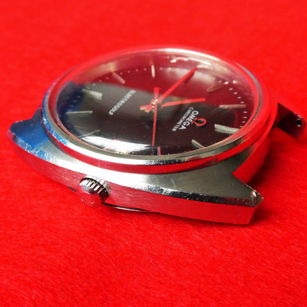 電池交換済 特価 レア稼働品 Ω オメガ OMEGA ブラックダイアル