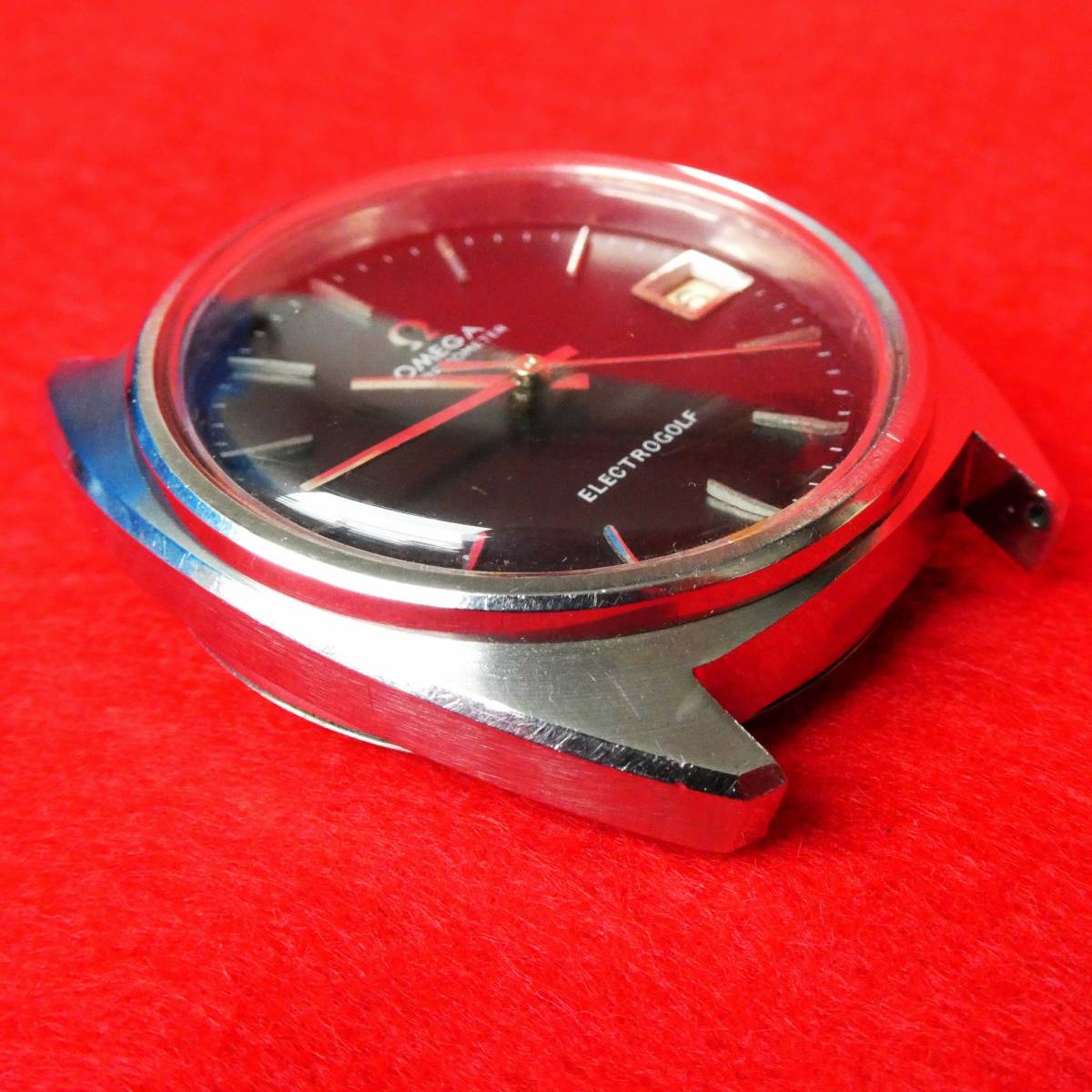 電池交換済 特価 レア稼働品 Ω オメガ OMEGA ブラックダイアル