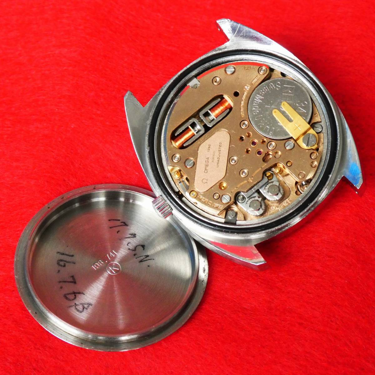 電池交換済 特価 レア稼働品 Ω オメガ OMEGA ブラックダイアル