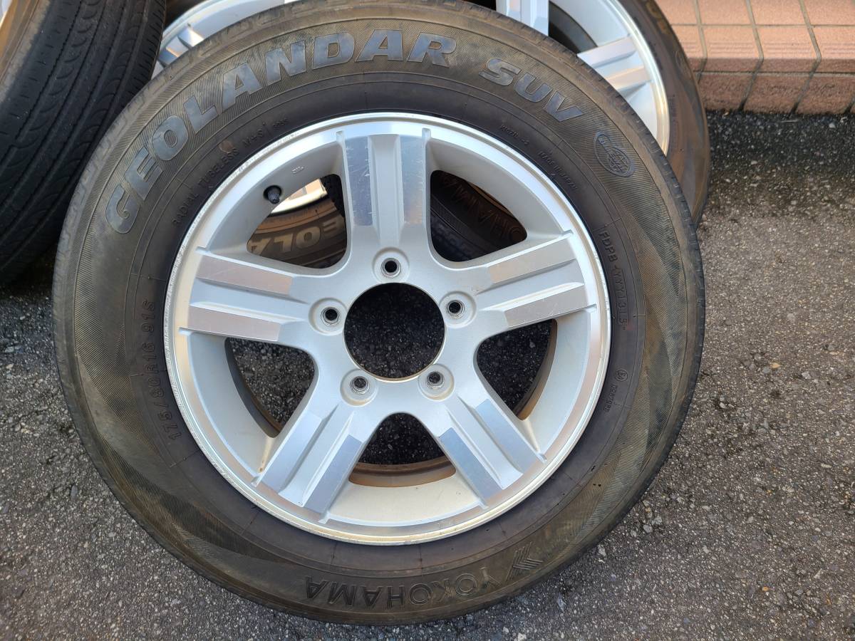 スズキジムニーJB23 純正アルミホイール タイヤ 175/80R16 4本セット 
