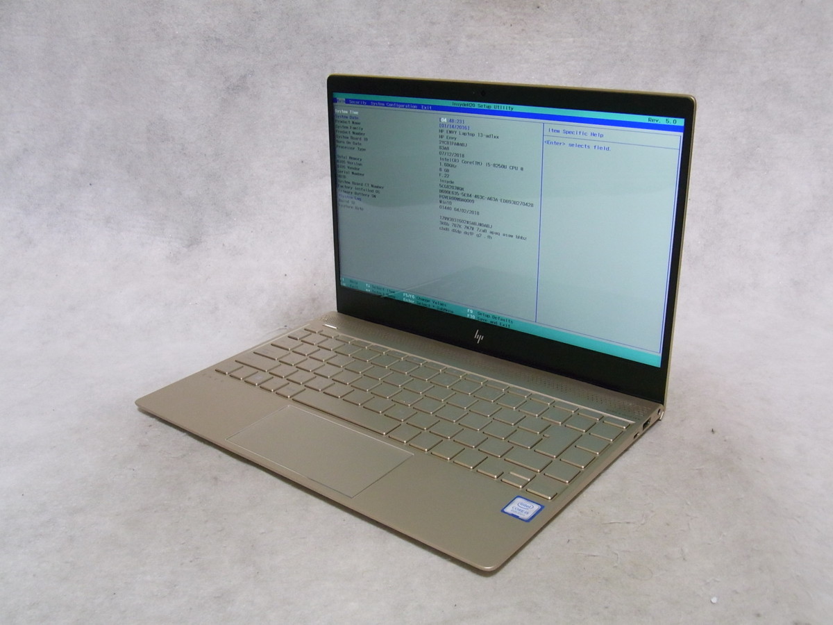 B21606 O-9071 HP ENVY Laptop 13-ad1xx Core i5 8250U 8GB ジャンク