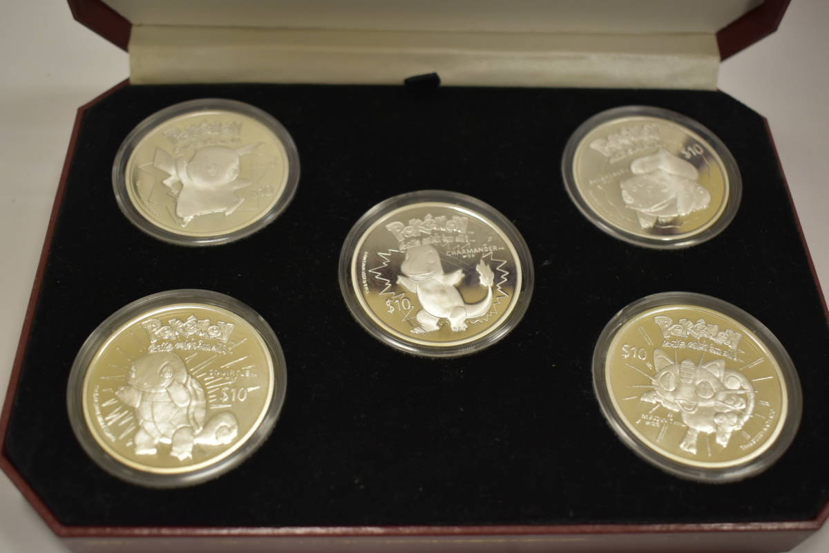 超激レア】未使用 niue ニウエ 2001ポケモン10ドル銀貨5枚