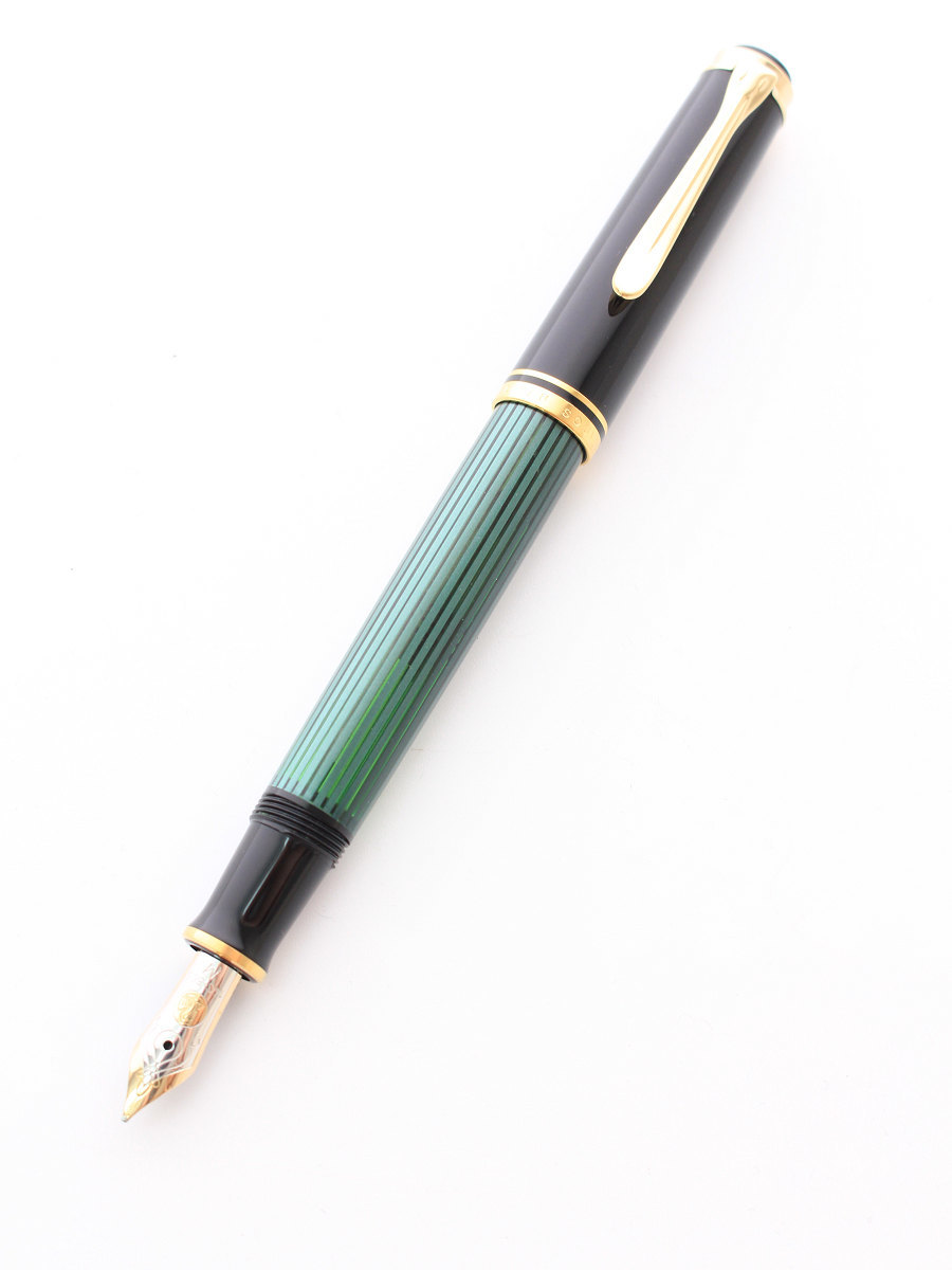 ペリカン M400 万年筆 緑縞 スーベレーン 14C-585 Pelikan 系 筆記用具