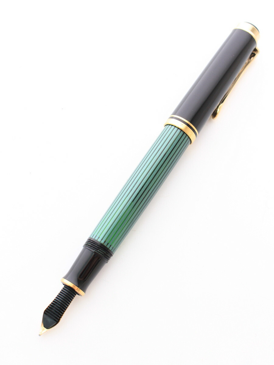 ペリカン M400 万年筆 緑縞 スーベレーン 14C-585 Pelikan 系 筆記用具