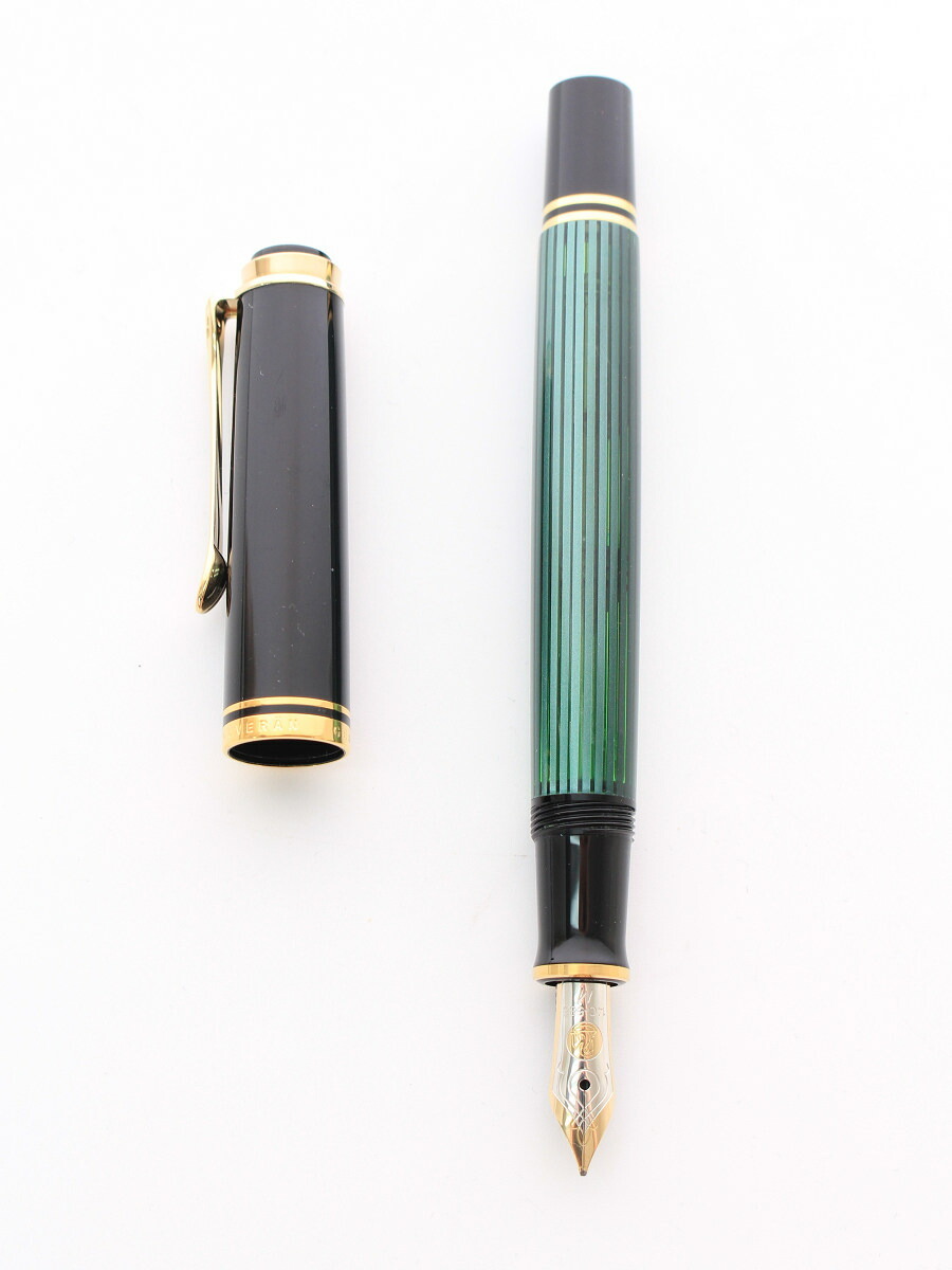 ペリカン M400 万年筆 緑縞 スーベレーン 14C-585 Pelikan 系 筆記用具
