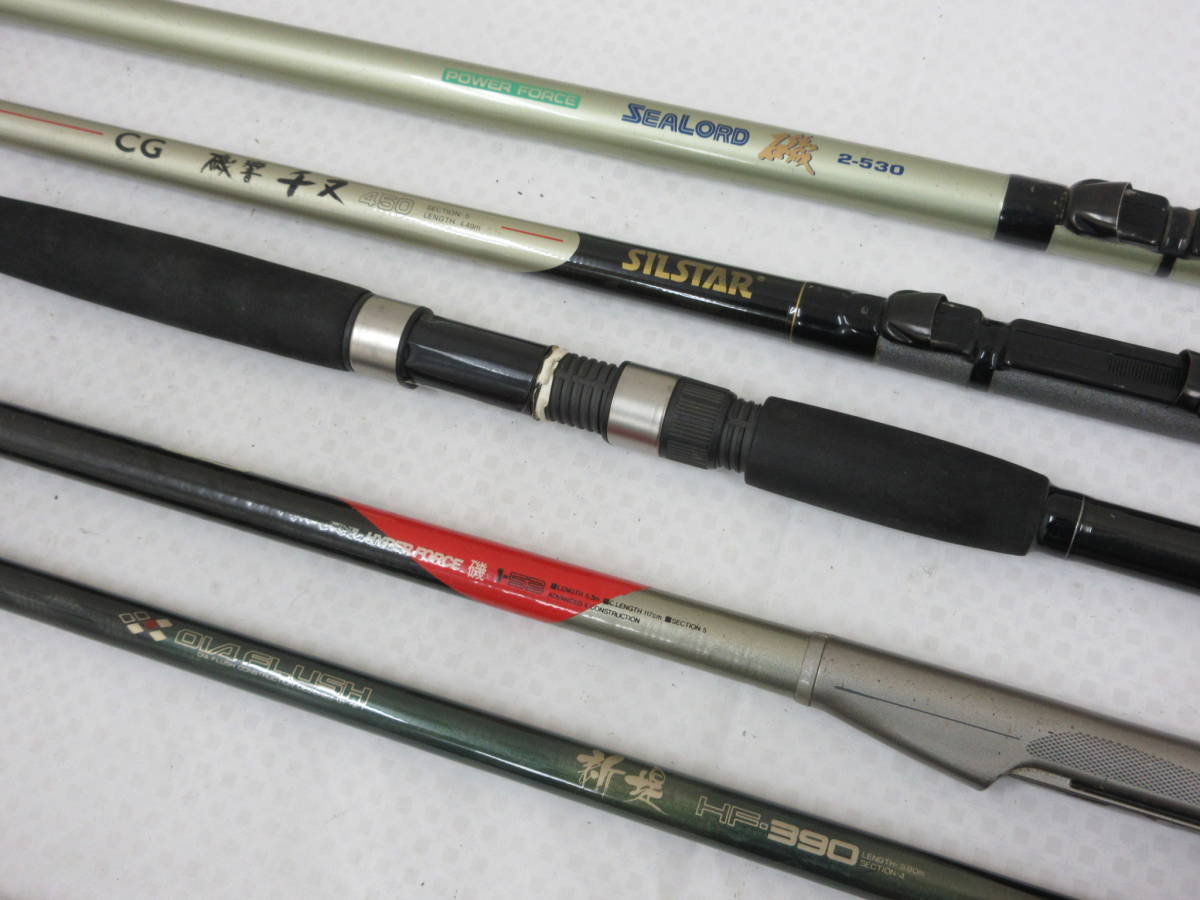 送料無料，限定SALE NFT DIA FLUSH 新堤HF-390 先折れジャンク ダイワ シマノなど 竿5本 まとめて ジャンク @10-26(その他)｜売買されたオークション情報、yahooの商品情報をアーカイブ公開 - オークファン 磯竿