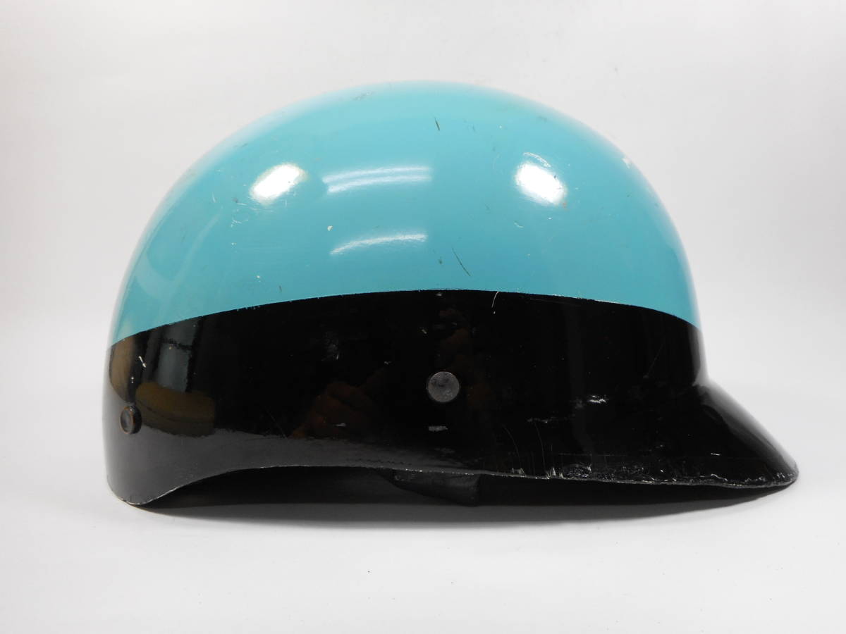 60s McHAL POLICE つば付ハーフヘルメット L 目深 ☆ 60年代 マック 