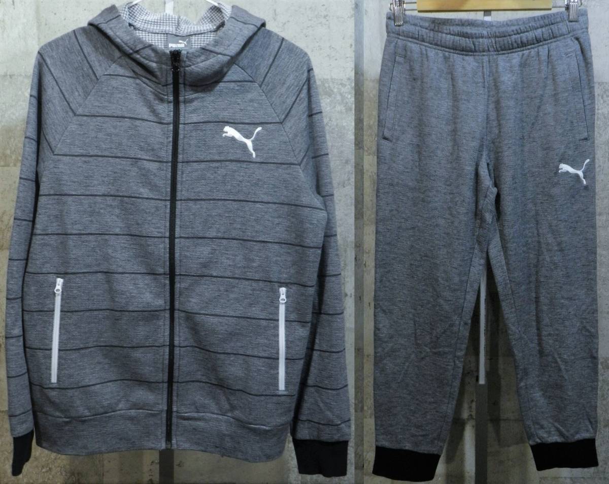 【最安値】 プーマ DRY CELL スウェット 上下セットアップ 上L下M グレー ボーダー PUMA 起毛 パーカー フード MNS014SPT113(スウェット)｜売買されたオークション情報、yahooの商品情報をアーカイブ公開 - オー スウェット