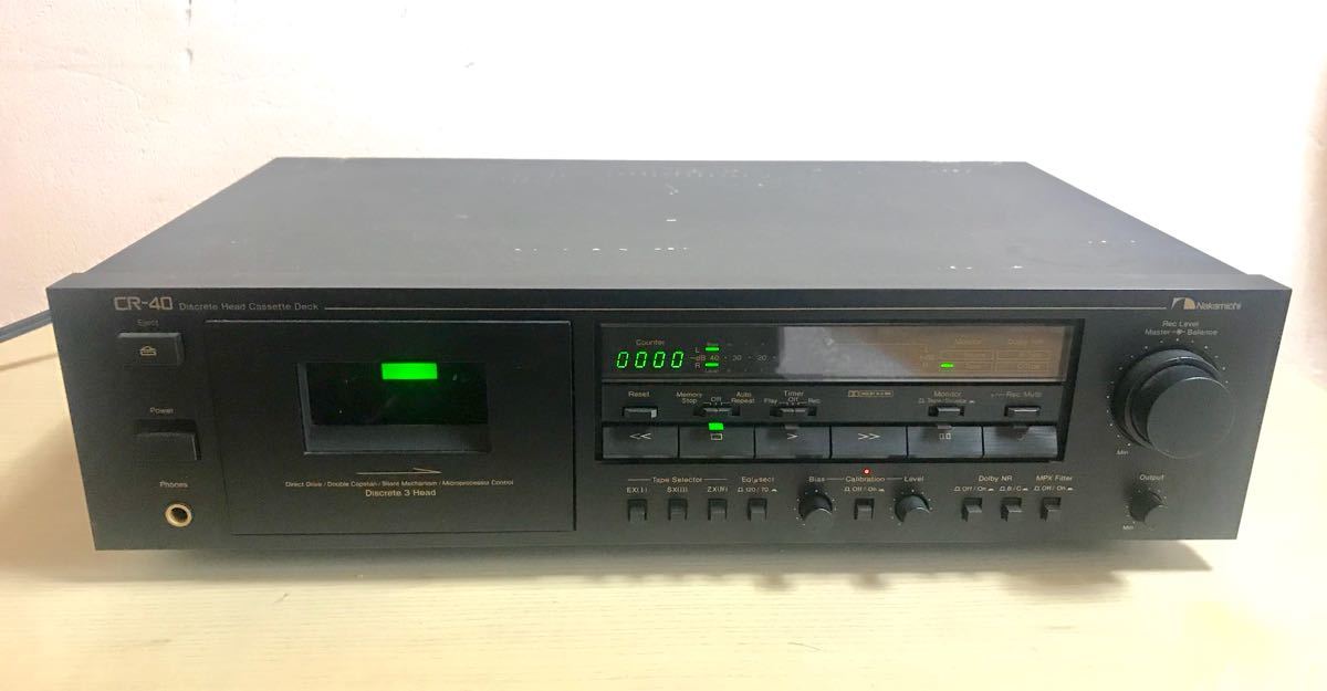 ナカミチ Nakamichi カセットデッキ CR-40 一応再生のみ動作確認済み