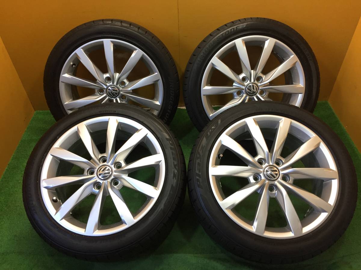 ◇中古溝有りピレリ225/45R17+VWヴァリアント純正ホイールセット。 ゴルフ7 ハイライン フォルクスワーゲン 純正17×7J+ バリ溝山！VW 0