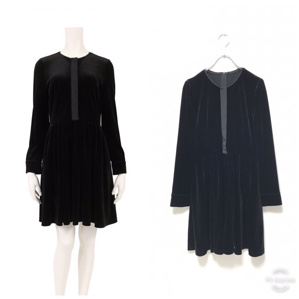 FOXEY NEW YORK Velvet Noir Dress Tiara No sleeve one piece dress 44838 Midnight blue 38