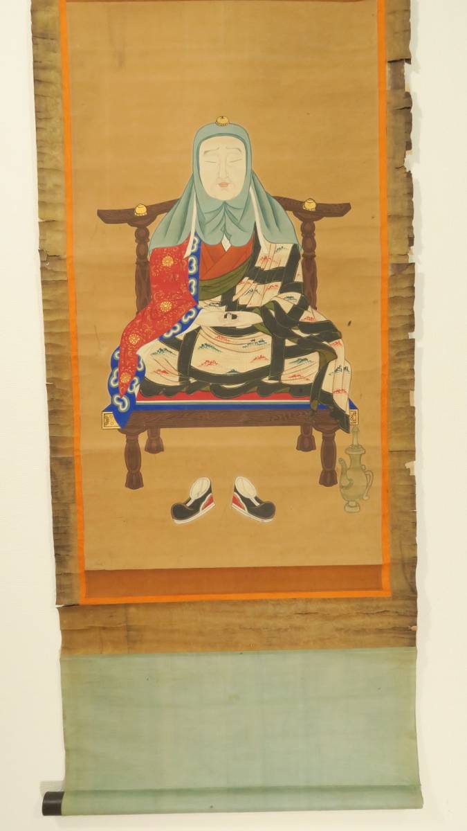 天台大師像（智顗・天台宗開祖）」（木版彩色）