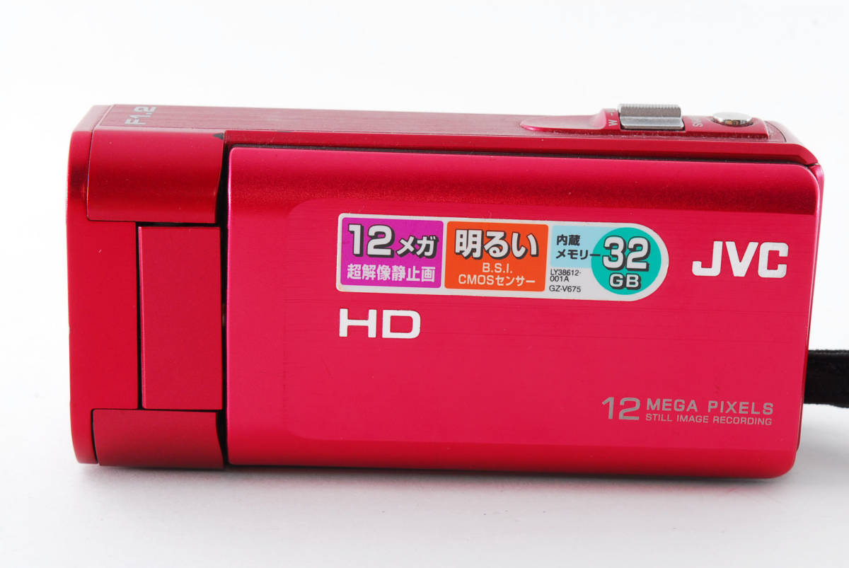 ビデオカメラ 動作確認済JVC GZ-V675レッド : Camcorder 32GB 人気
