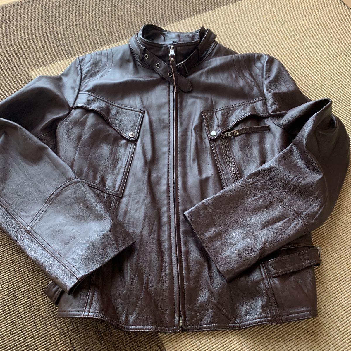 ☆ライダースジャケット イタリア製 アルパカ革 サイズ77 メンズS-M 