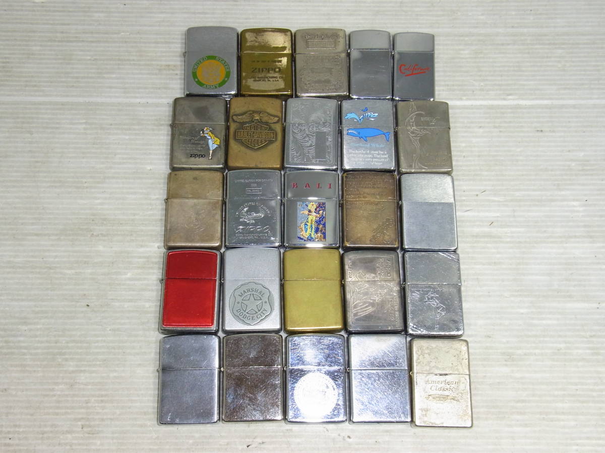 H△放出!! 1円～!! ジャンク Zippo/ジッポー/ジッポ ライター 25個 