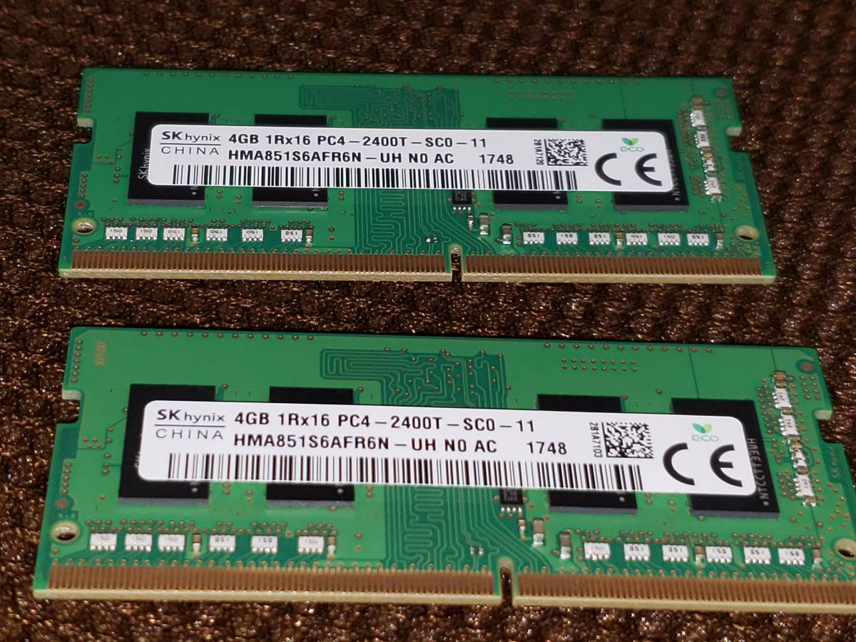 SK hynix 4GB 1Rx16 PC4-2400T-SOC-11 2枚セット เมมโมรี่แรม