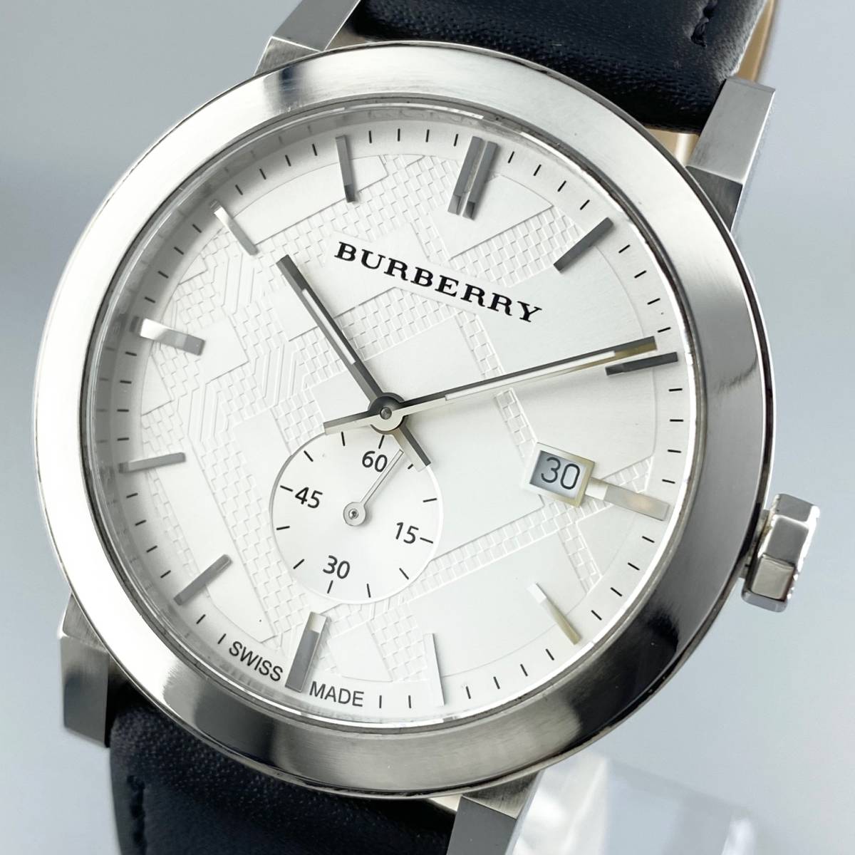 1円～】BURBERRY バーバリー 腕時計 メンズ BU9904 スモセコ ホワイト 