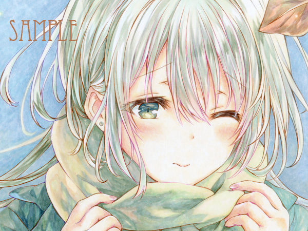 Moco 手描きイラスト 秋風 オリジナル 少女 マフラー 美人画 ドール 色紙 手描きイラスト 売買されたオークション情報 Yahooの商品情報をアーカイブ公開 オークファン Aucfan Com