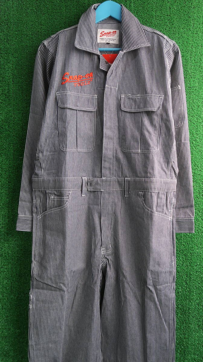 スナップオン【Snap-on】ヒッコリーつなぎ☆旧ロゴ総刺しゅう☆Lサイズ