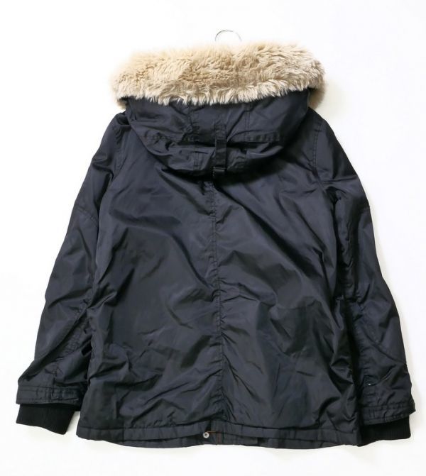 MB3017□マークジェイコブス/MARC JACOBS*フェイクファー/フーディー*中綿*中わたジャケット/ナイロンジャケット**ブラック系*サイズ6 MARC フェイクファー JACOBS(マークジェイコブス) レディース ◆MARC ファー